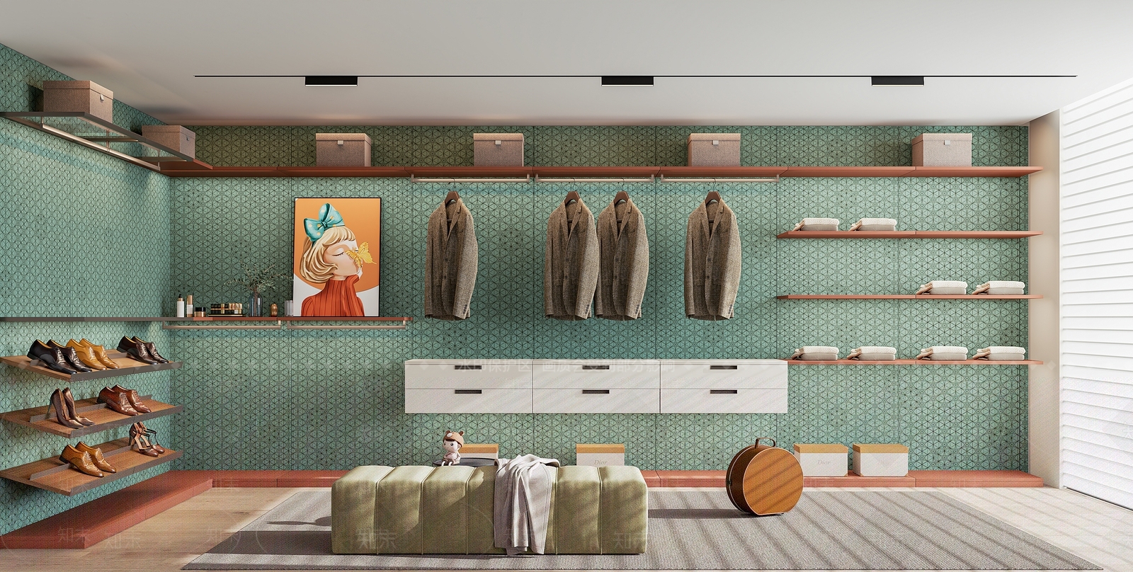 现代衣帽间3D模型下载【ID:1164606309】