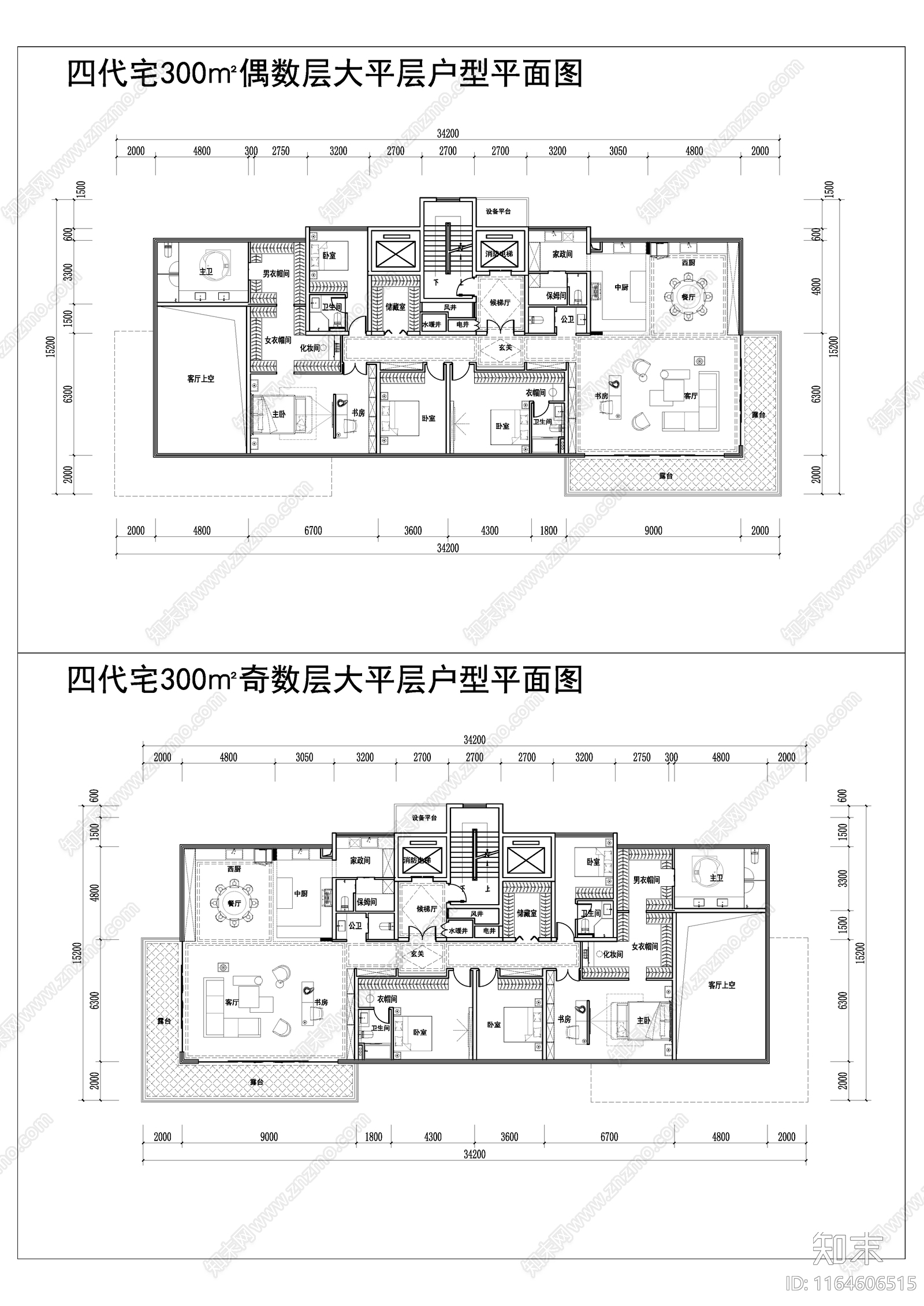 现代住宅楼建筑cad施工图下载【ID:1164606515】