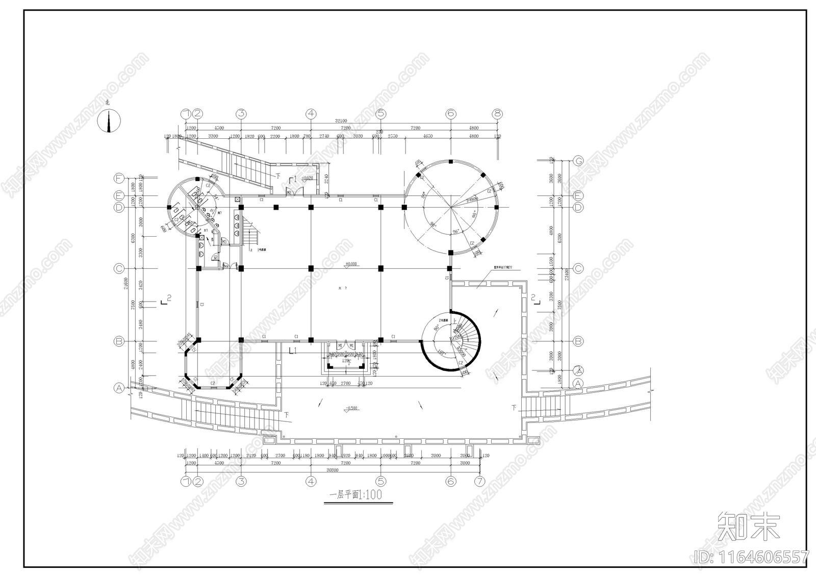 法式教堂施工图下载【ID:1164606557】