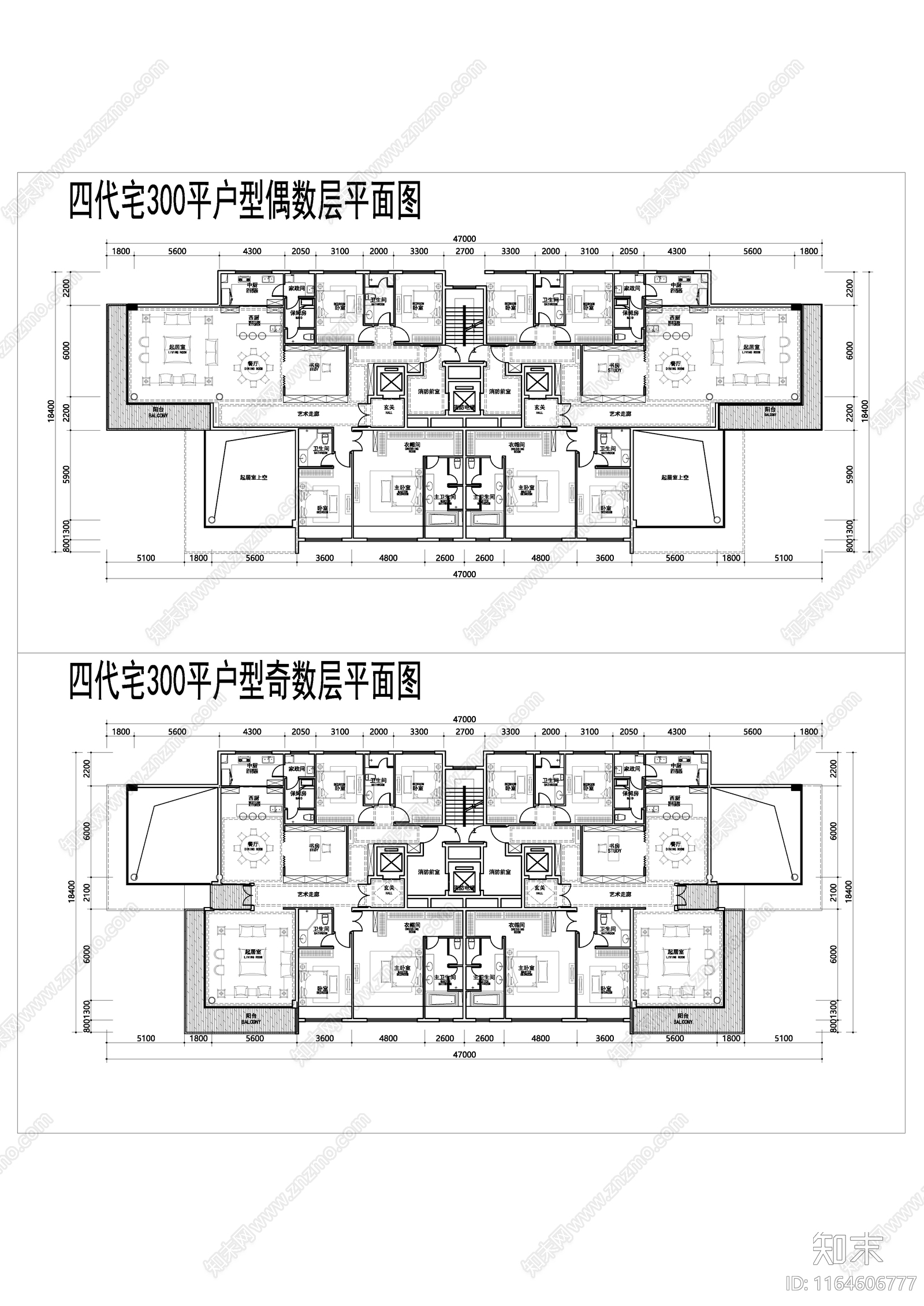 现代住宅楼建筑施工图下载【ID:1164606777】