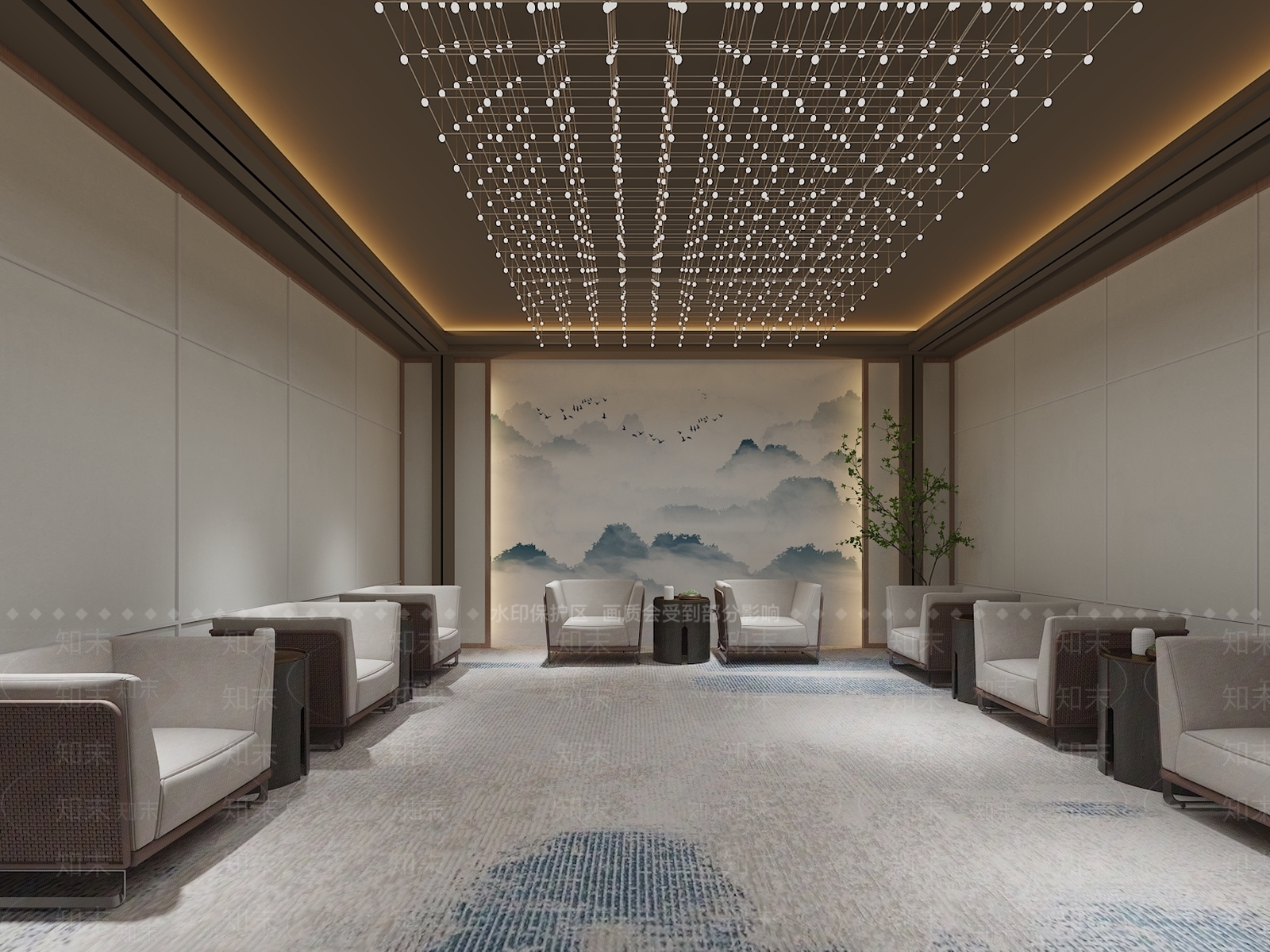 新中式中式接待室3D模型下载【ID:1164607932】