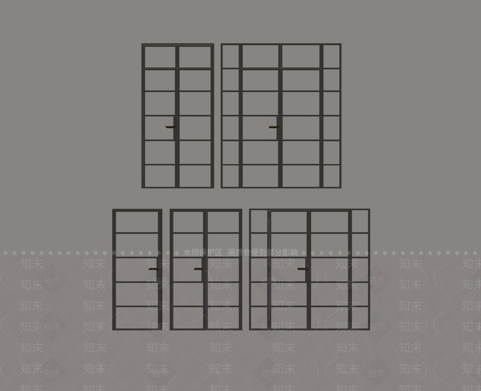 现代法式其他门SU模型下载【ID:1164608030】