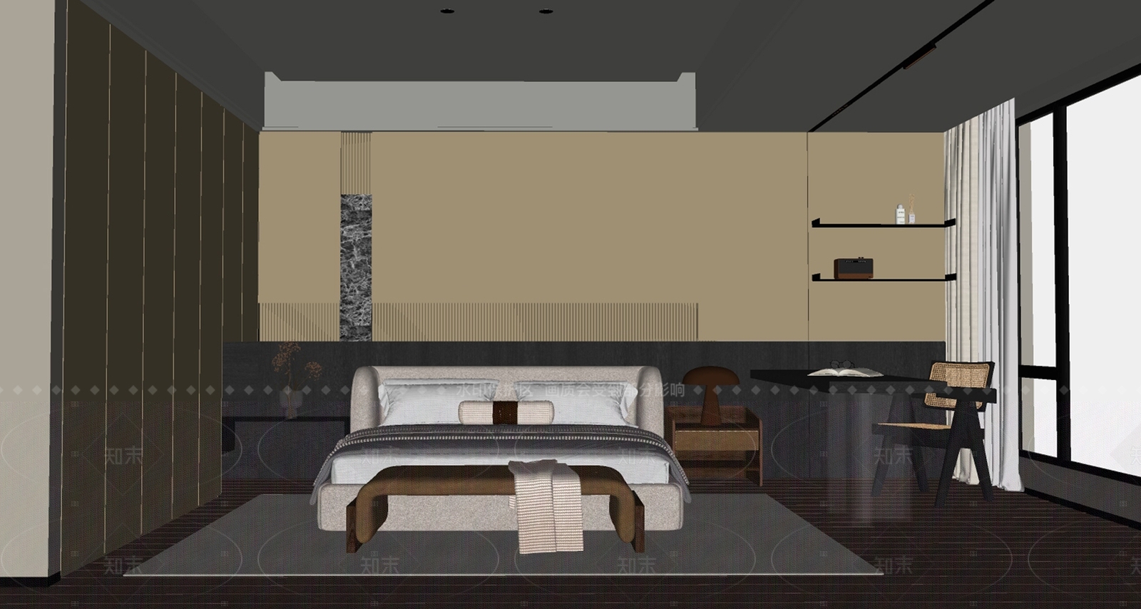现代家居卧室SU模型下载【ID:1216014864】