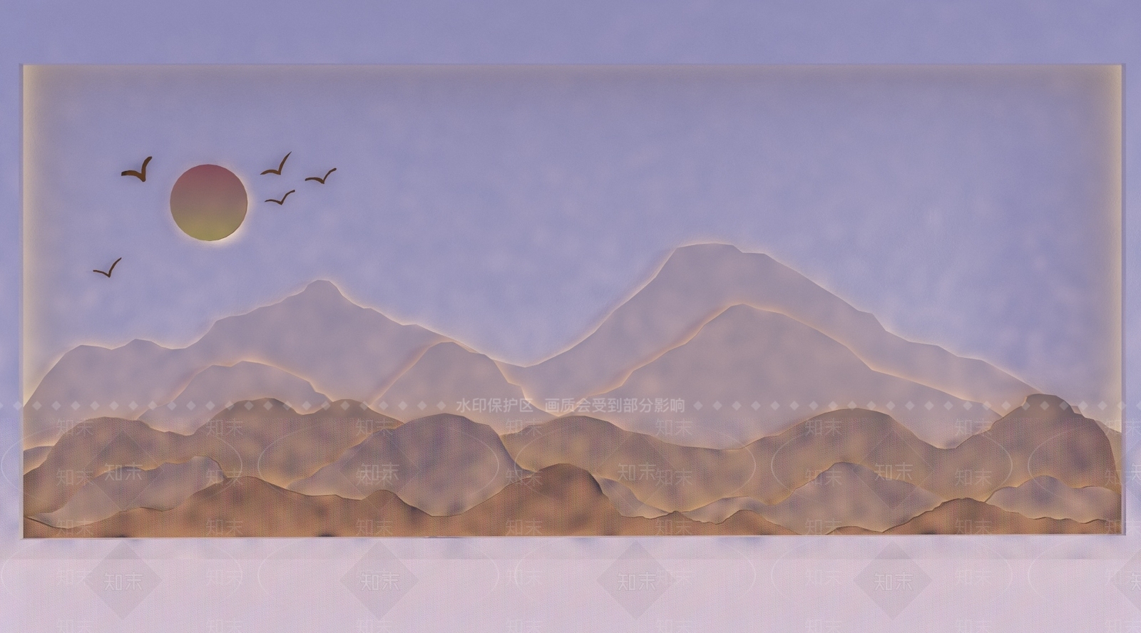 新中式现代景墙3D模型下载【ID:1164613706】