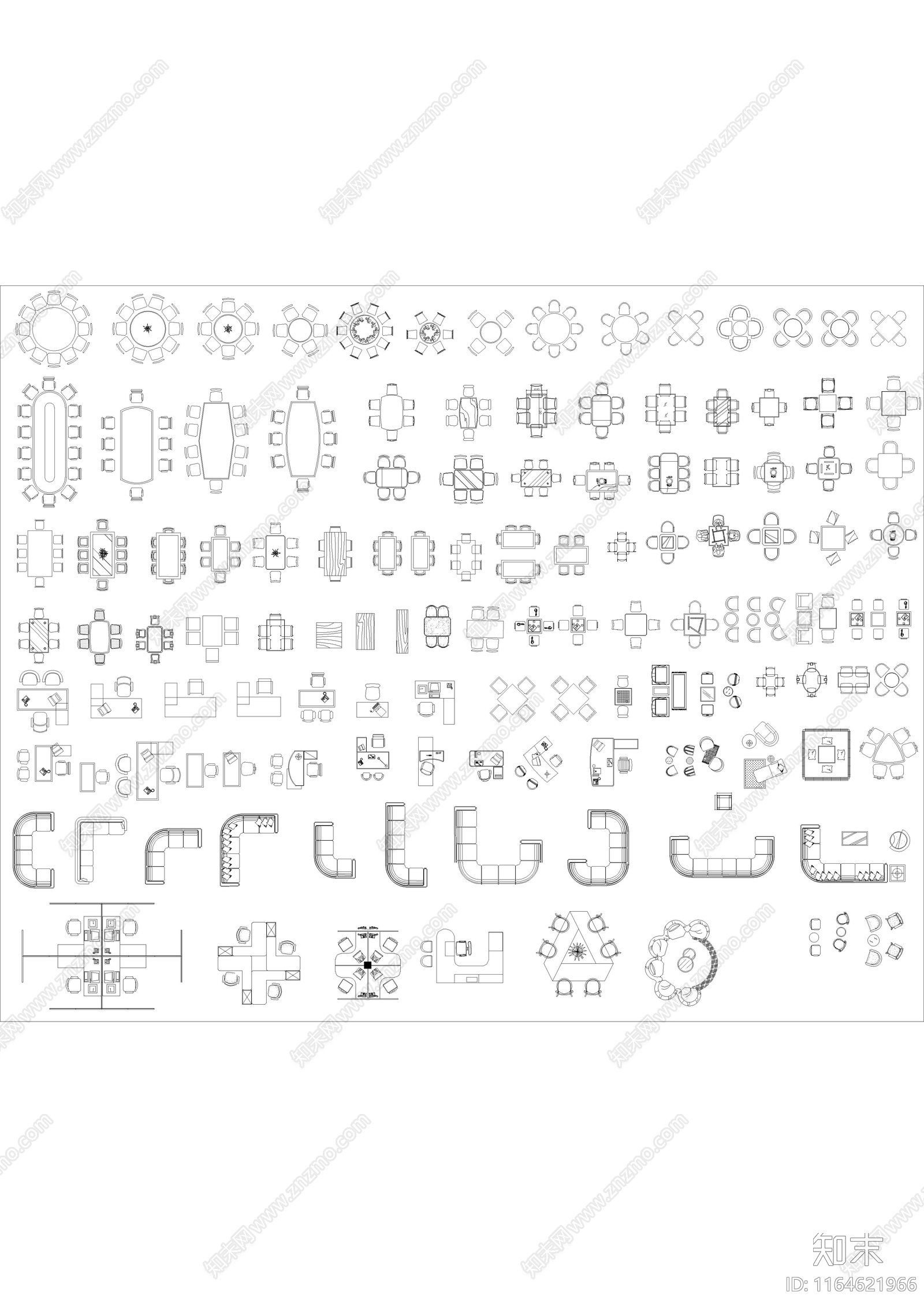 现代整体家装空间cad施工图下载【ID:1164621966】