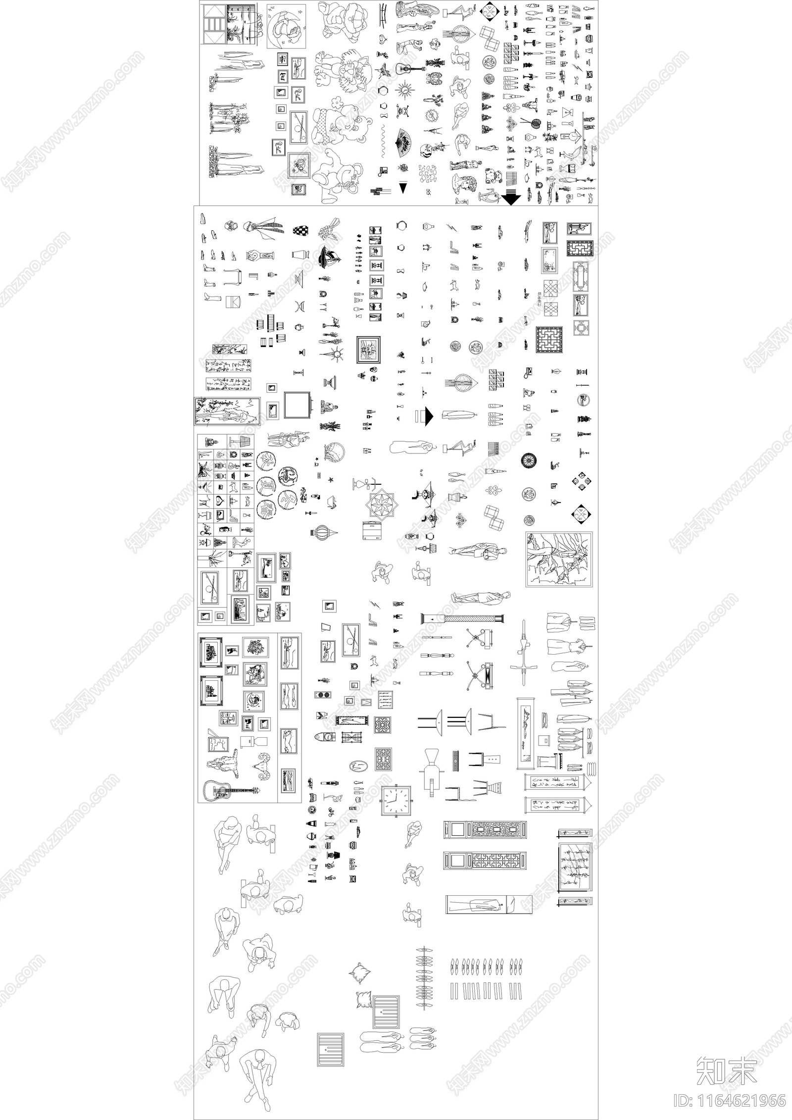 现代整体家装空间cad施工图下载【ID:1164621966】