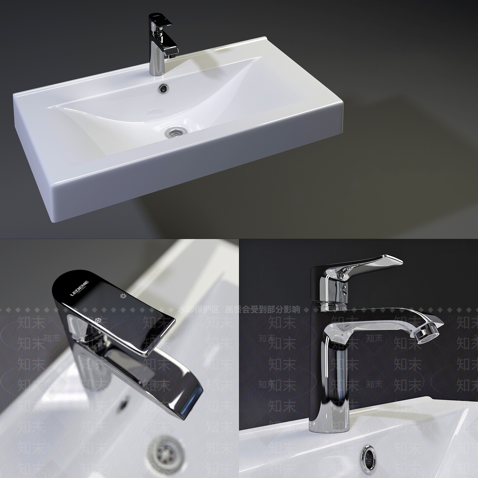 洗手台3D模型下载【ID:1164622474】