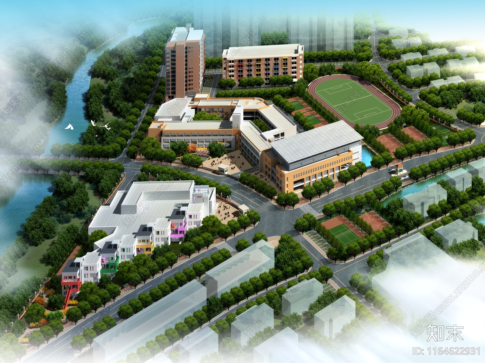 现代学校建筑cad施工图下载【ID:1164622931】
