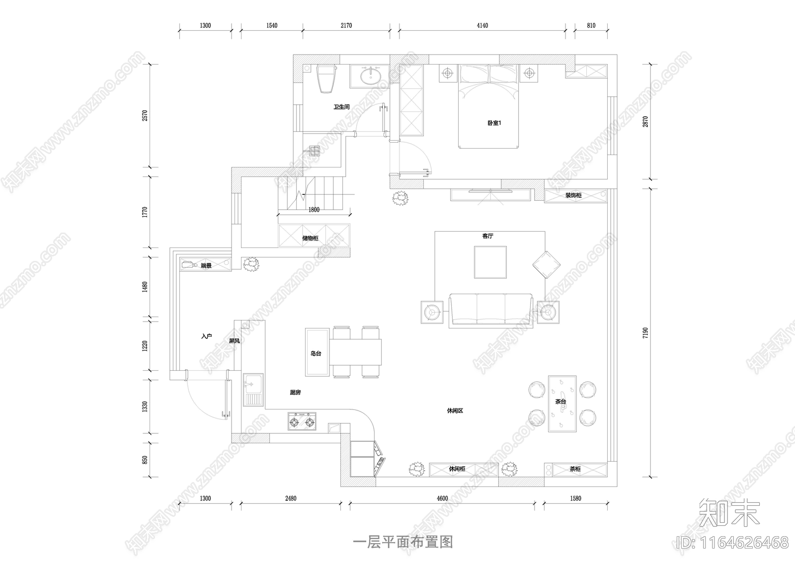 现代欧式整体家装空间施工图下载【ID:1164626468】