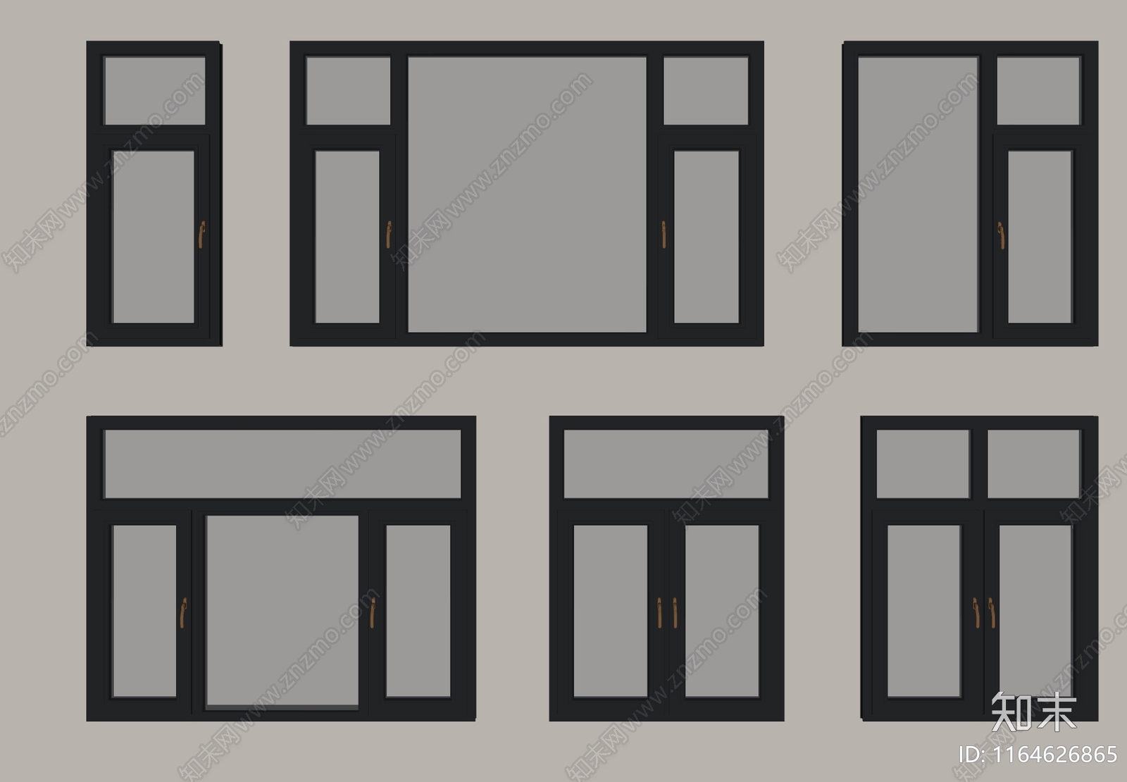 现代平开窗SU模型下载【ID:1164626865】