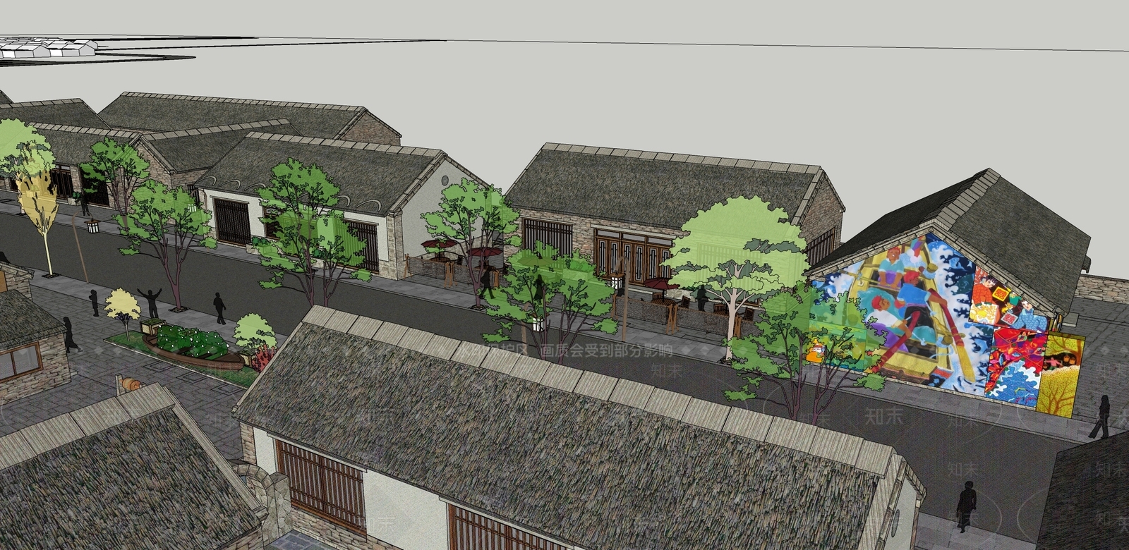 中式其他商业建筑SU模型下载【ID:1164633503】