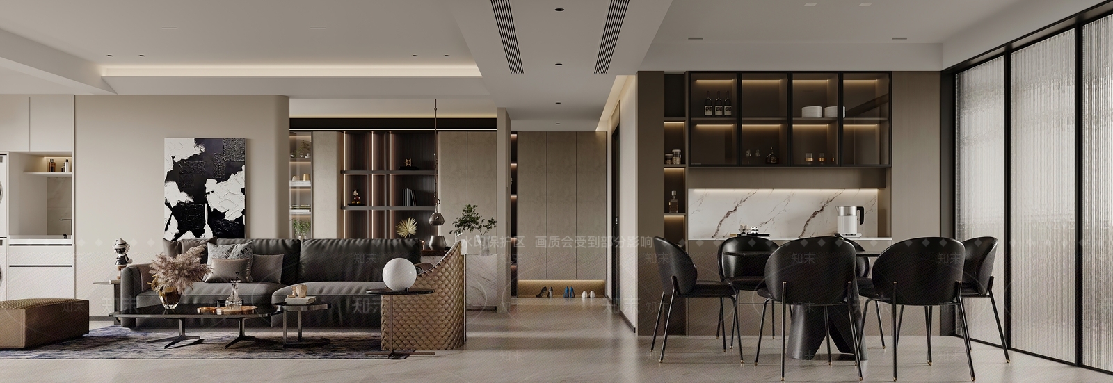 玻璃门餐边柜餐边柜3D模型下载【ID:1227261218】