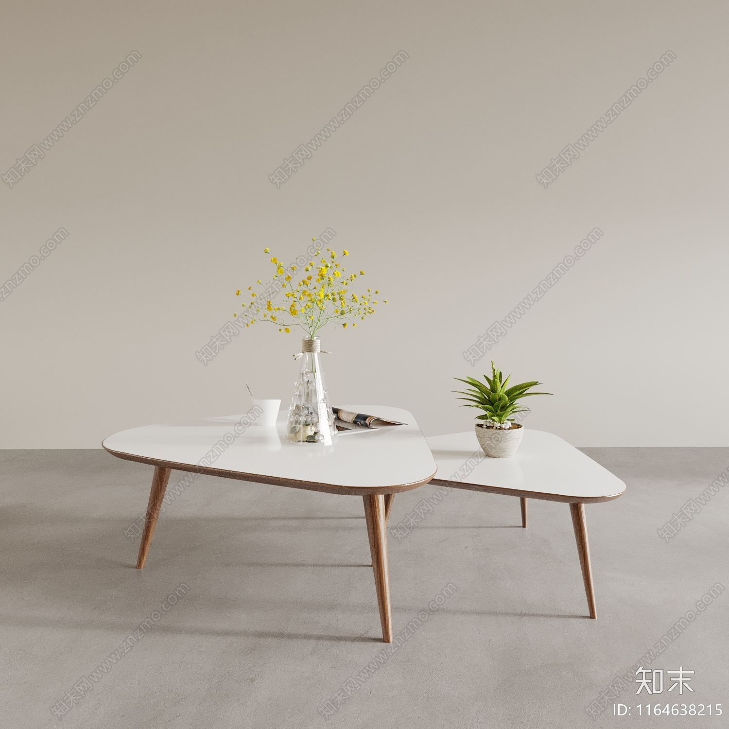 现代奶油茶几3D模型下载【ID:1164638215】