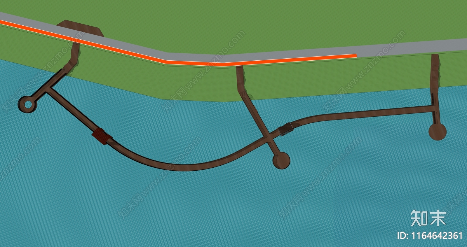 现代滨水景观SU模型下载【ID:1164642361】