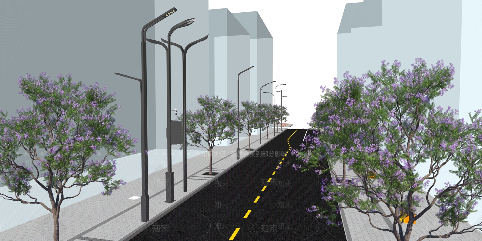 现代路灯SU模型下载【ID:1164643557】