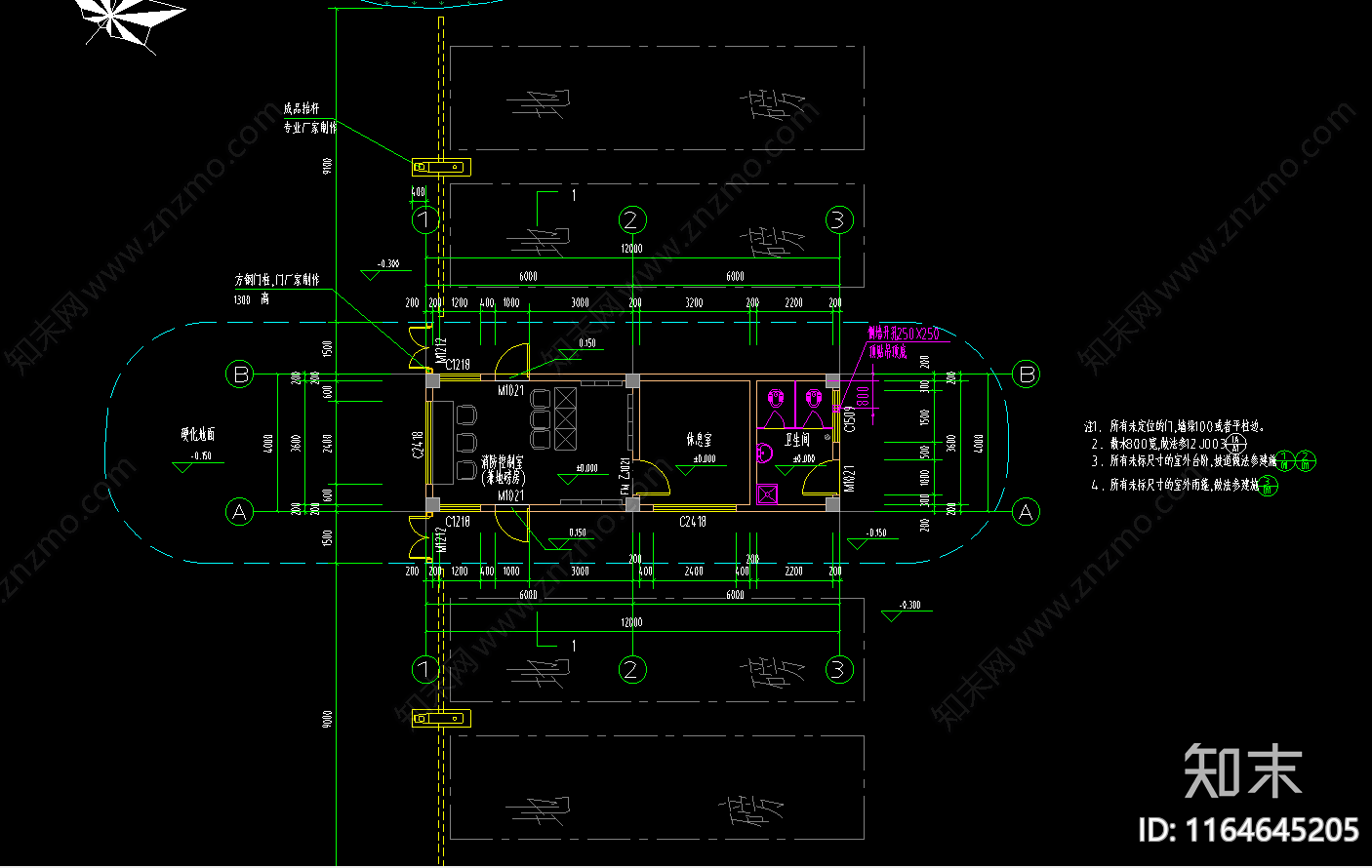 现代产业园建筑cad施工图下载【ID:1164645205】