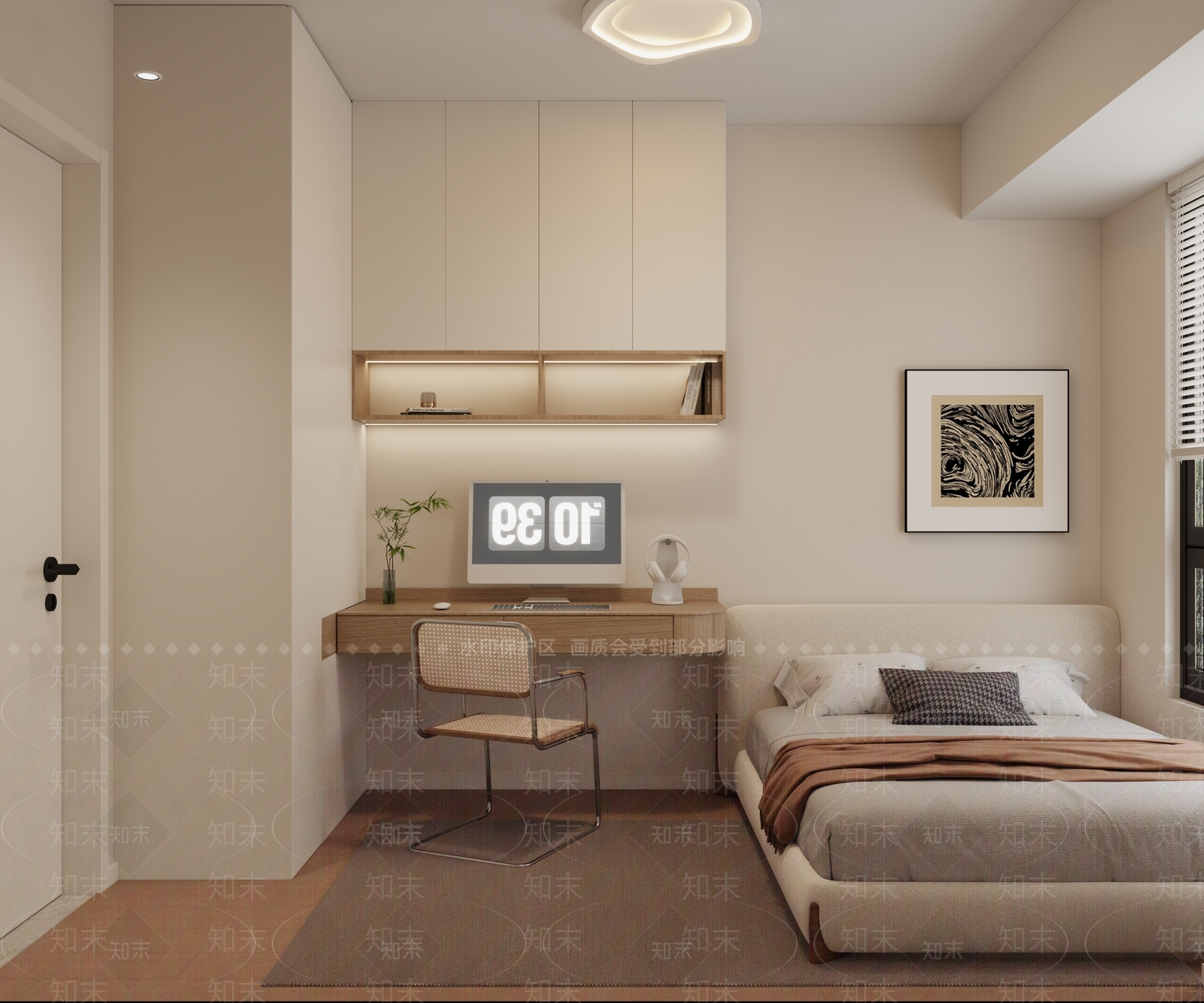 奶油家居卧室3D模型下载【ID:1164647187】