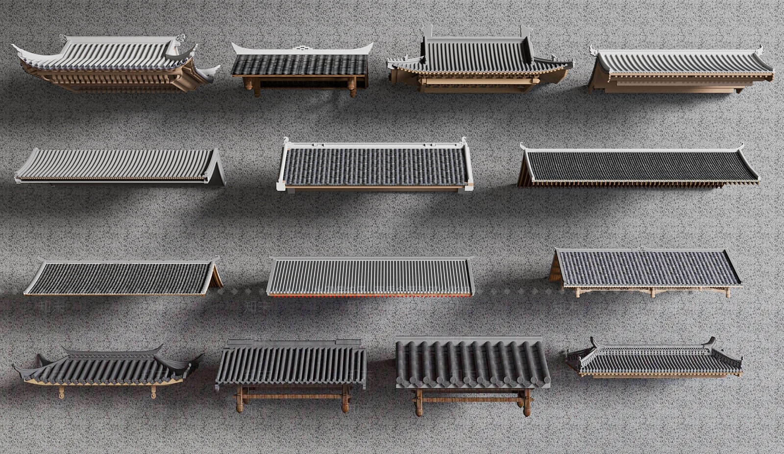 中式屋檐3D模型下载【ID:1164649570】
