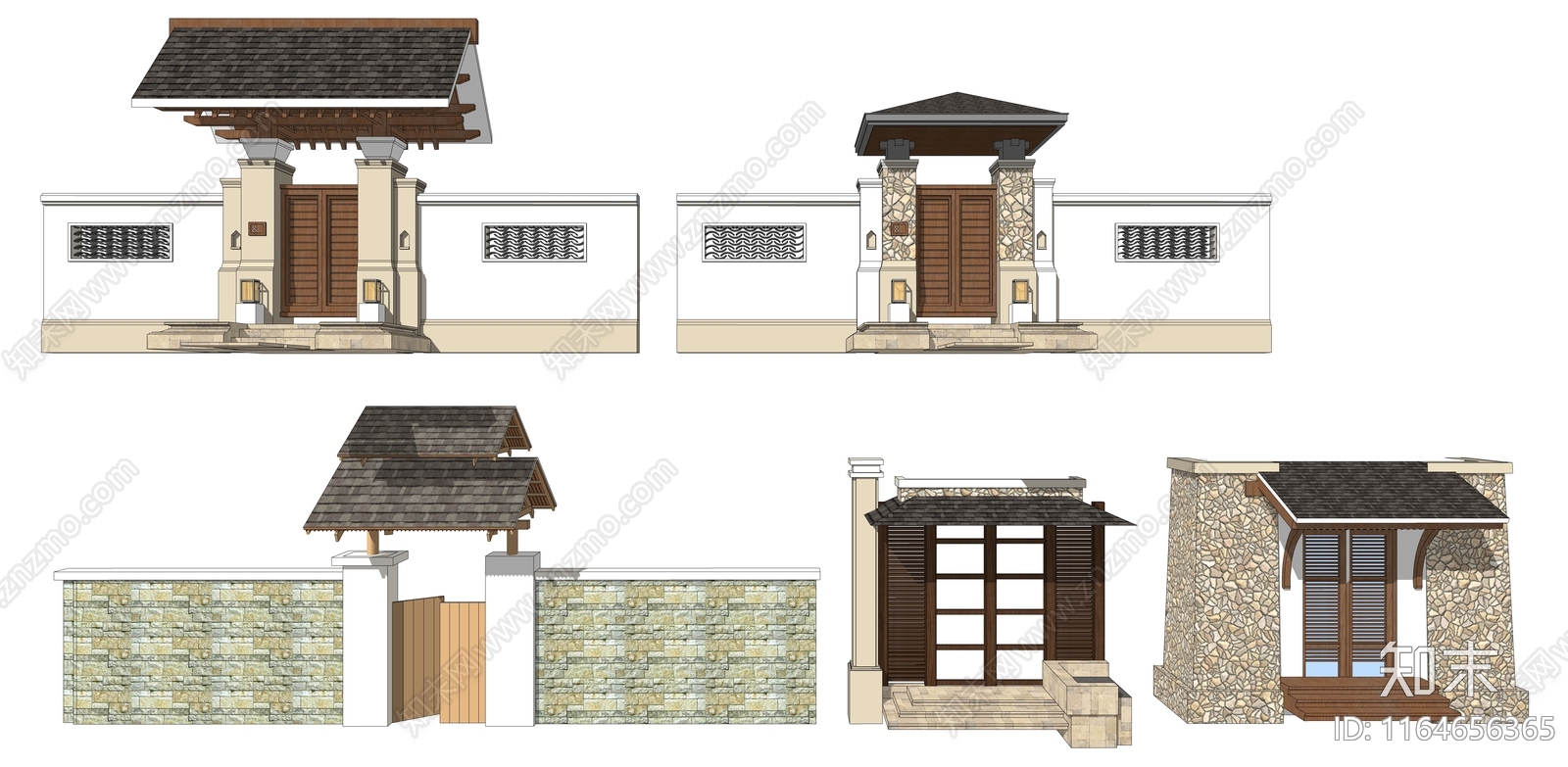 欧式庭院门SU模型下载【ID:1164656365】