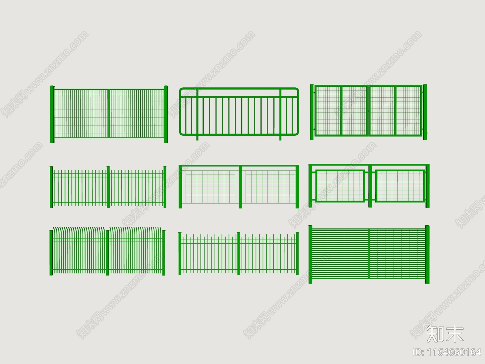 现代围栏护栏SU模型下载【ID:1164660164】