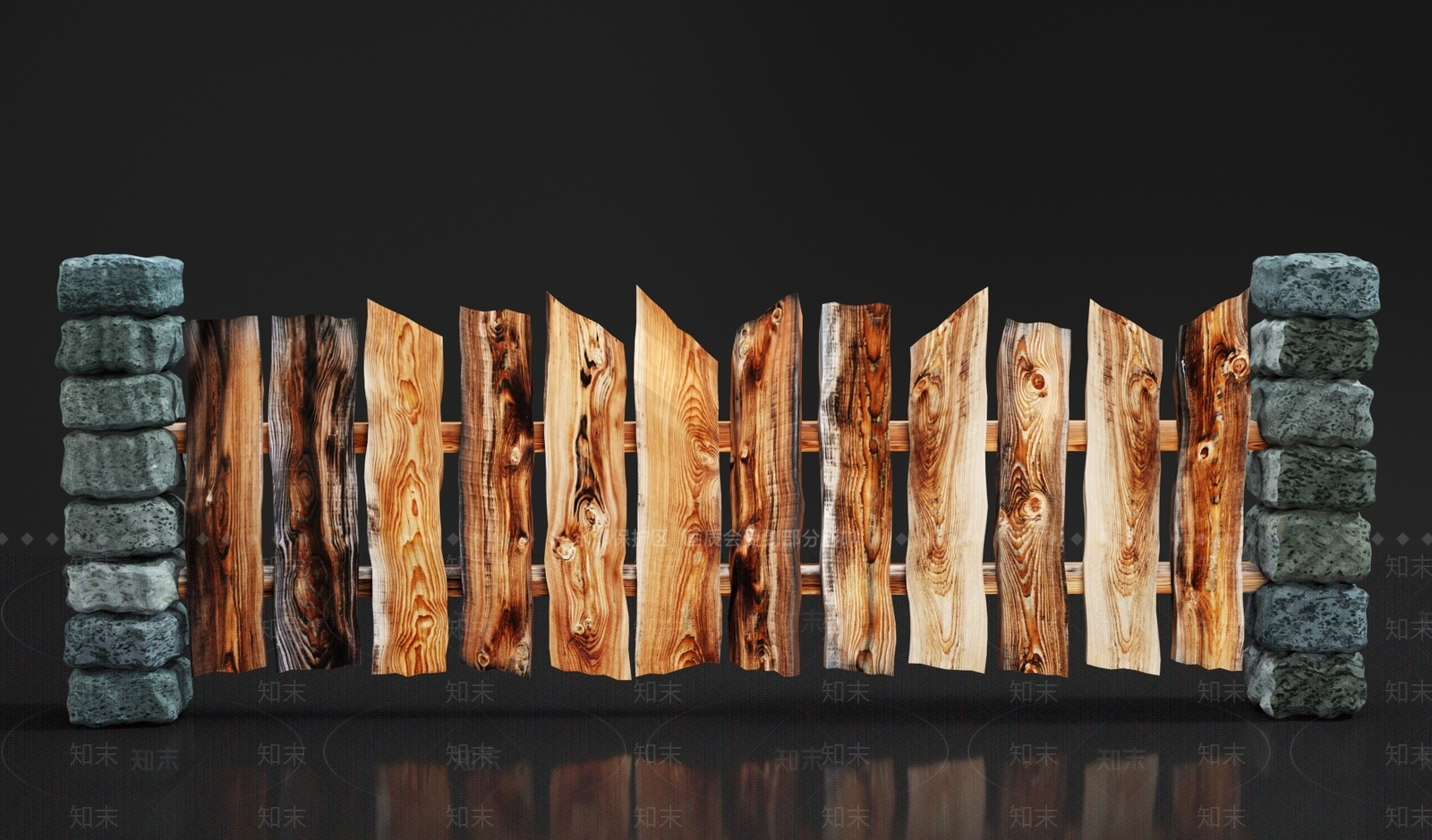 原木围挡3D模型下载【ID:1164660796】