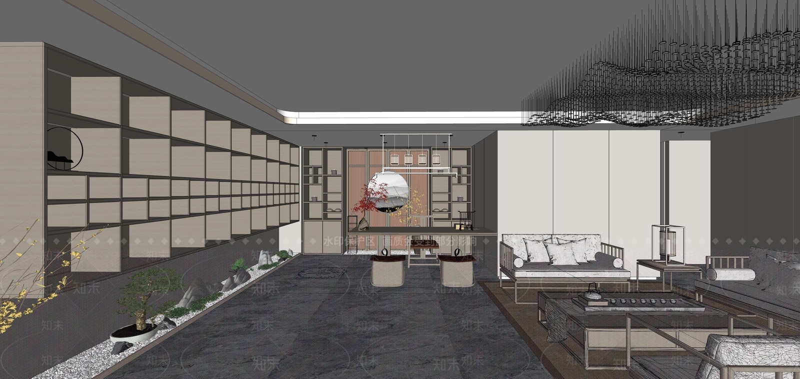 新中式中式会所SU模型下载【ID:1164662522】