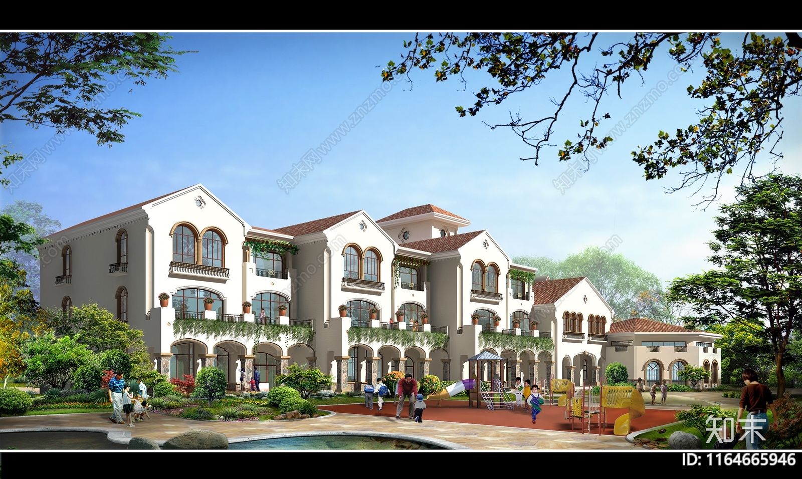 复古幼儿园建筑施工图下载【ID:1164665946】