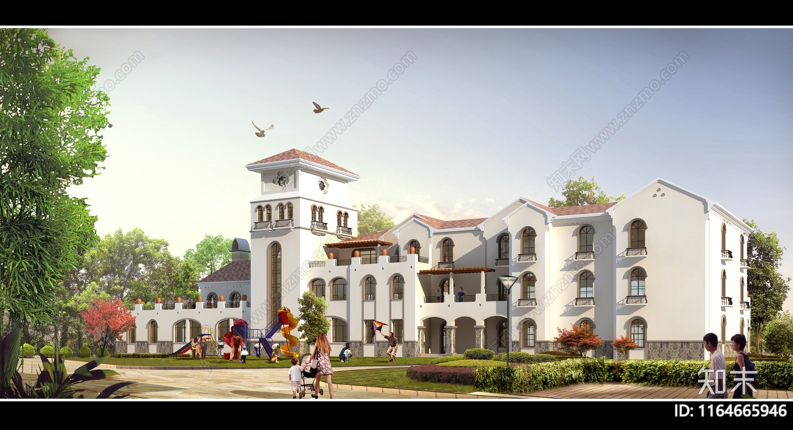 复古幼儿园建筑cad施工图下载【ID:1164665946】