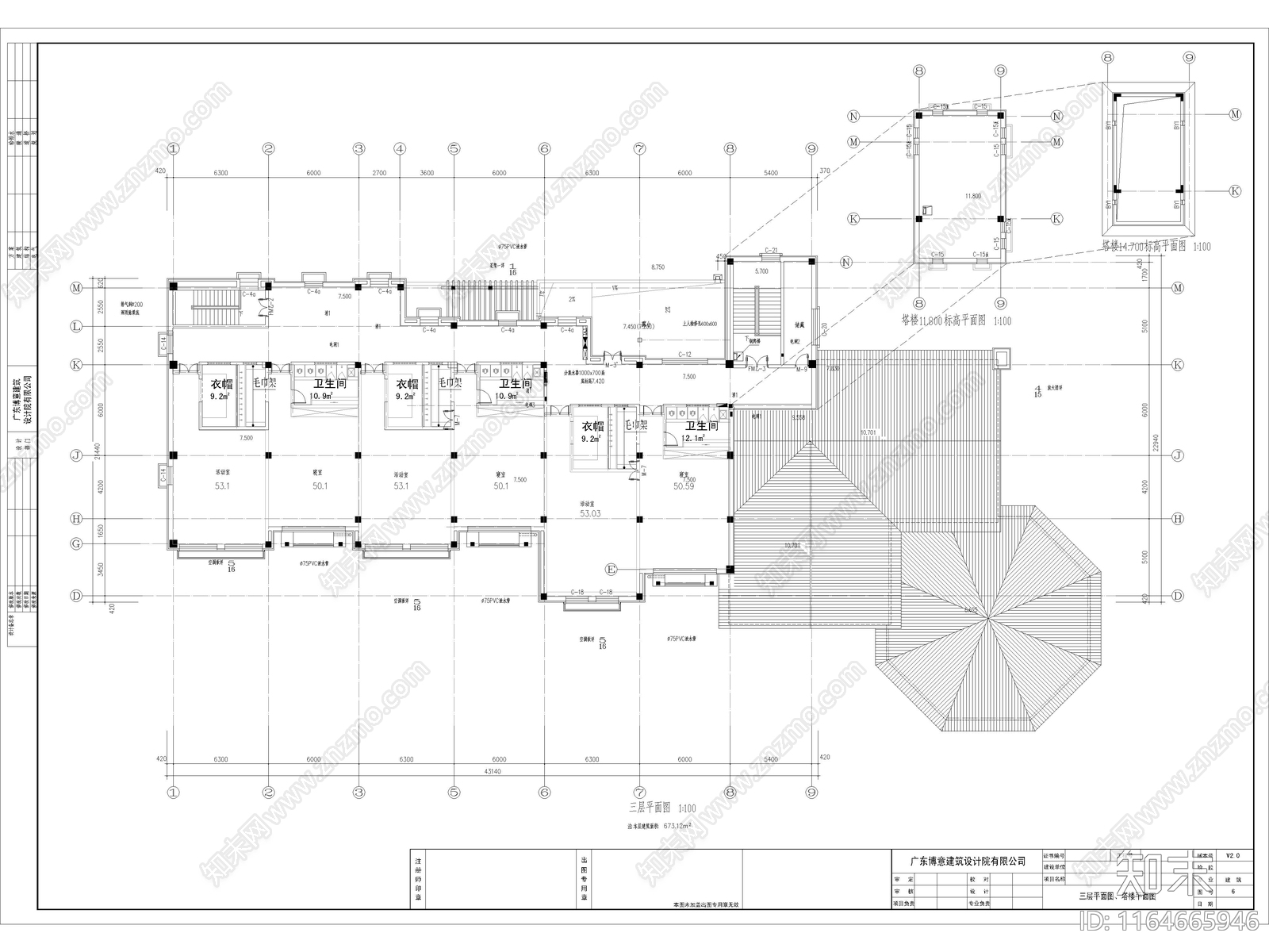复古幼儿园建筑cad施工图下载【ID:1164665946】