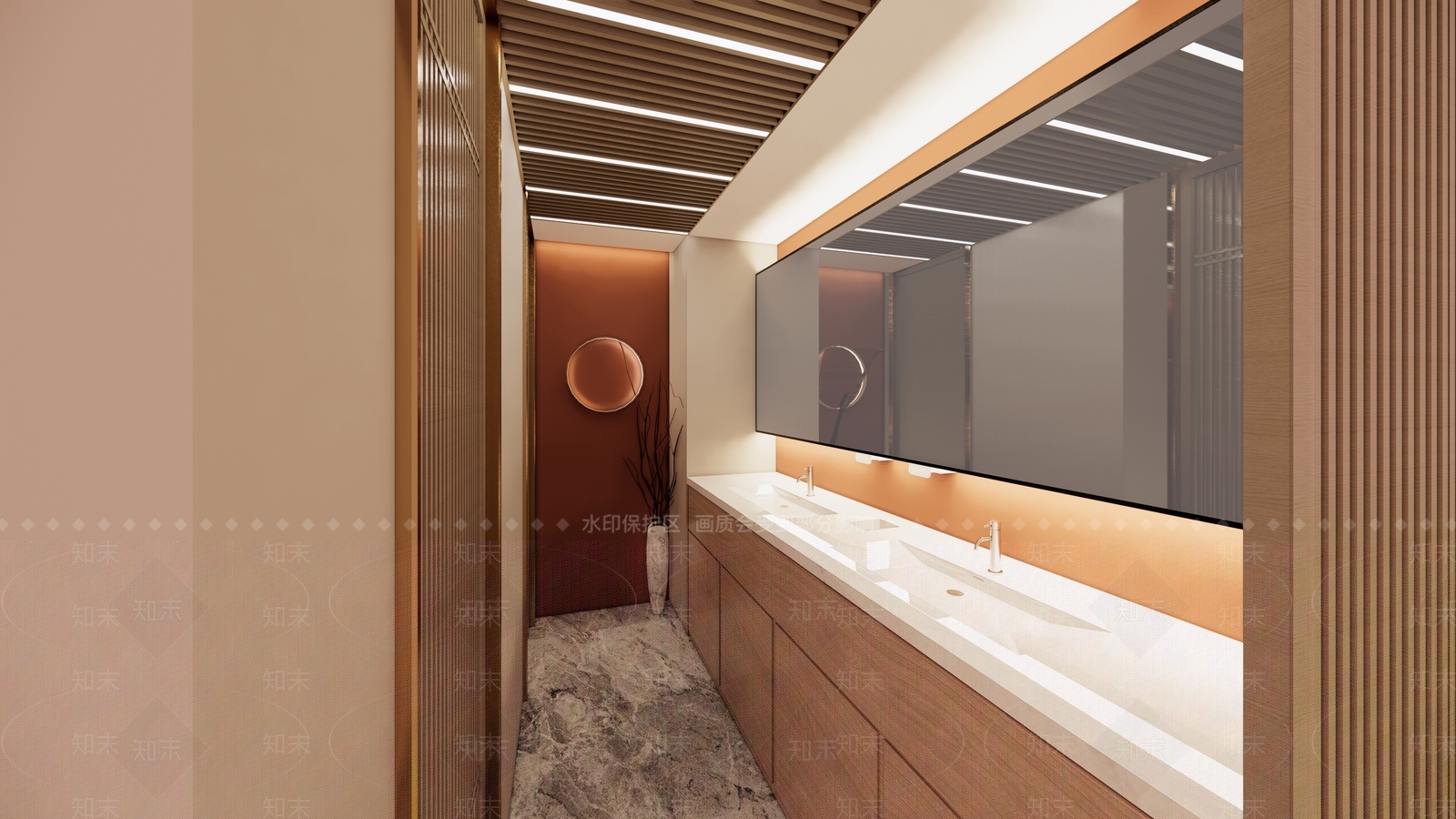新中式中式公共卫生间SU模型下载【ID:1164665119】
