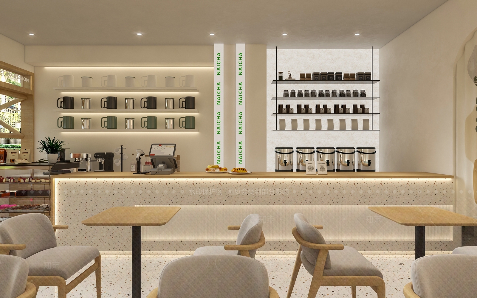 轻奢咖啡厅3D模型下载【ID:1214634463】