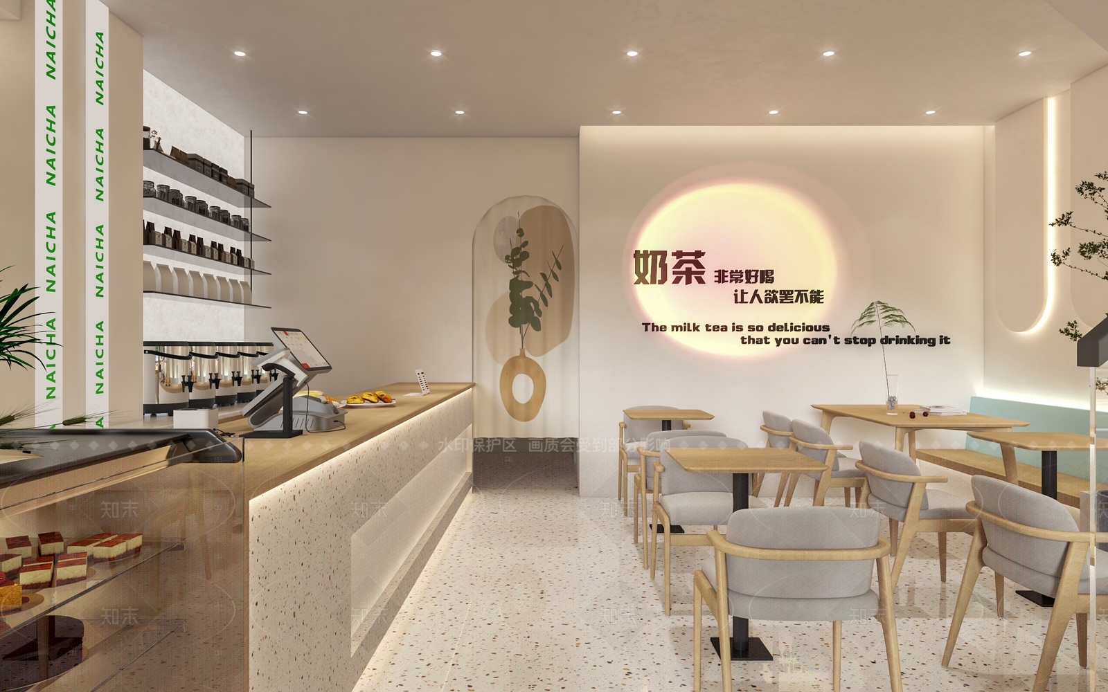 轻奢咖啡厅3D模型下载【ID:1214634463】