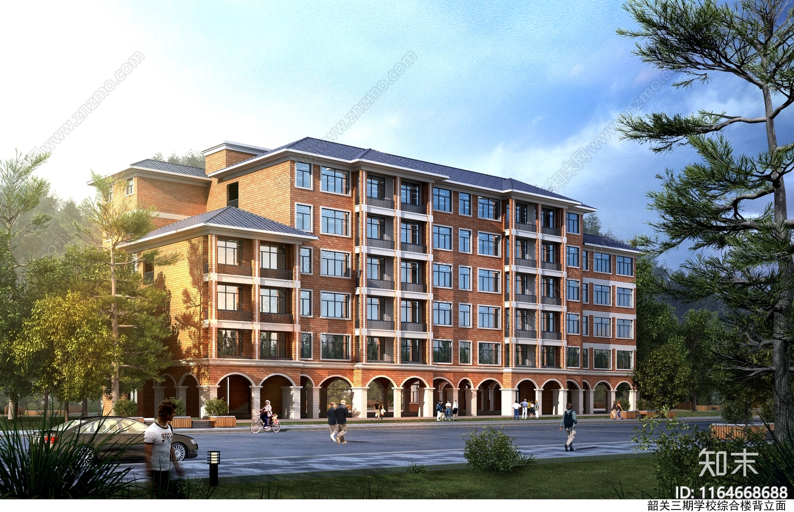 现代学校建筑cad施工图下载【ID:1164668688】