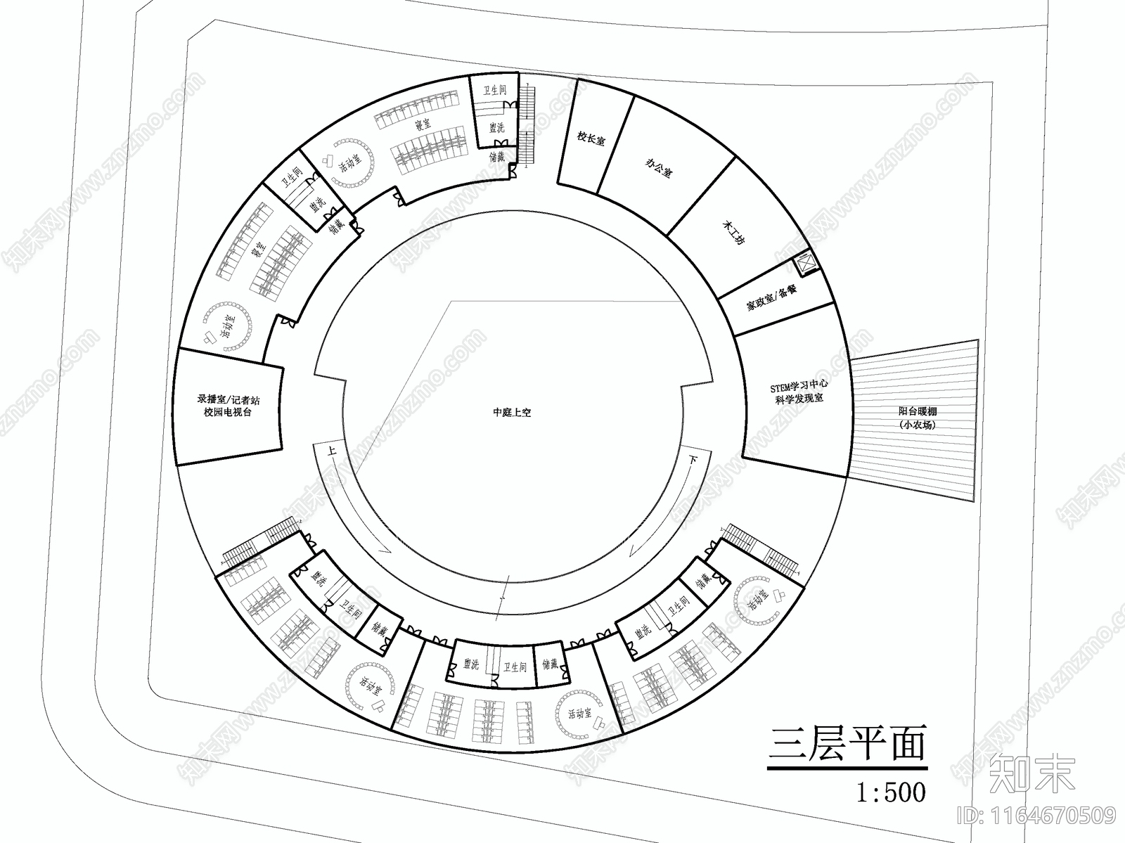 现代幼儿园建筑cad施工图下载【ID:1164670509】