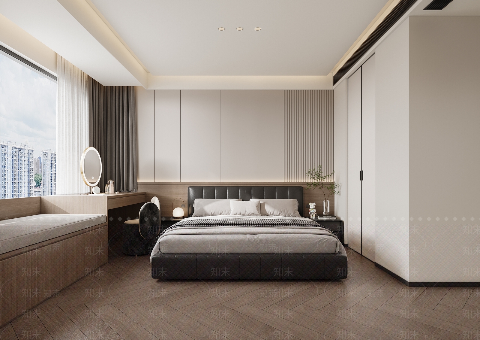 原木色梳妆台梳妆台3D模型下载【ID:1227544129】