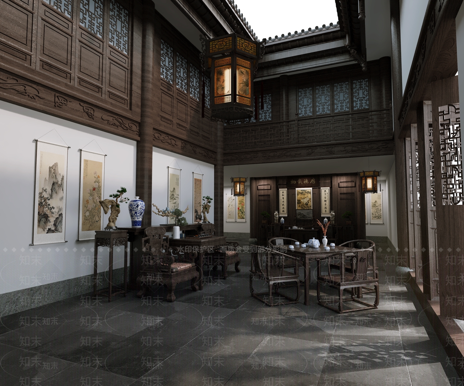 中式复古宗教文化3D模型下载【ID:1164686131】
