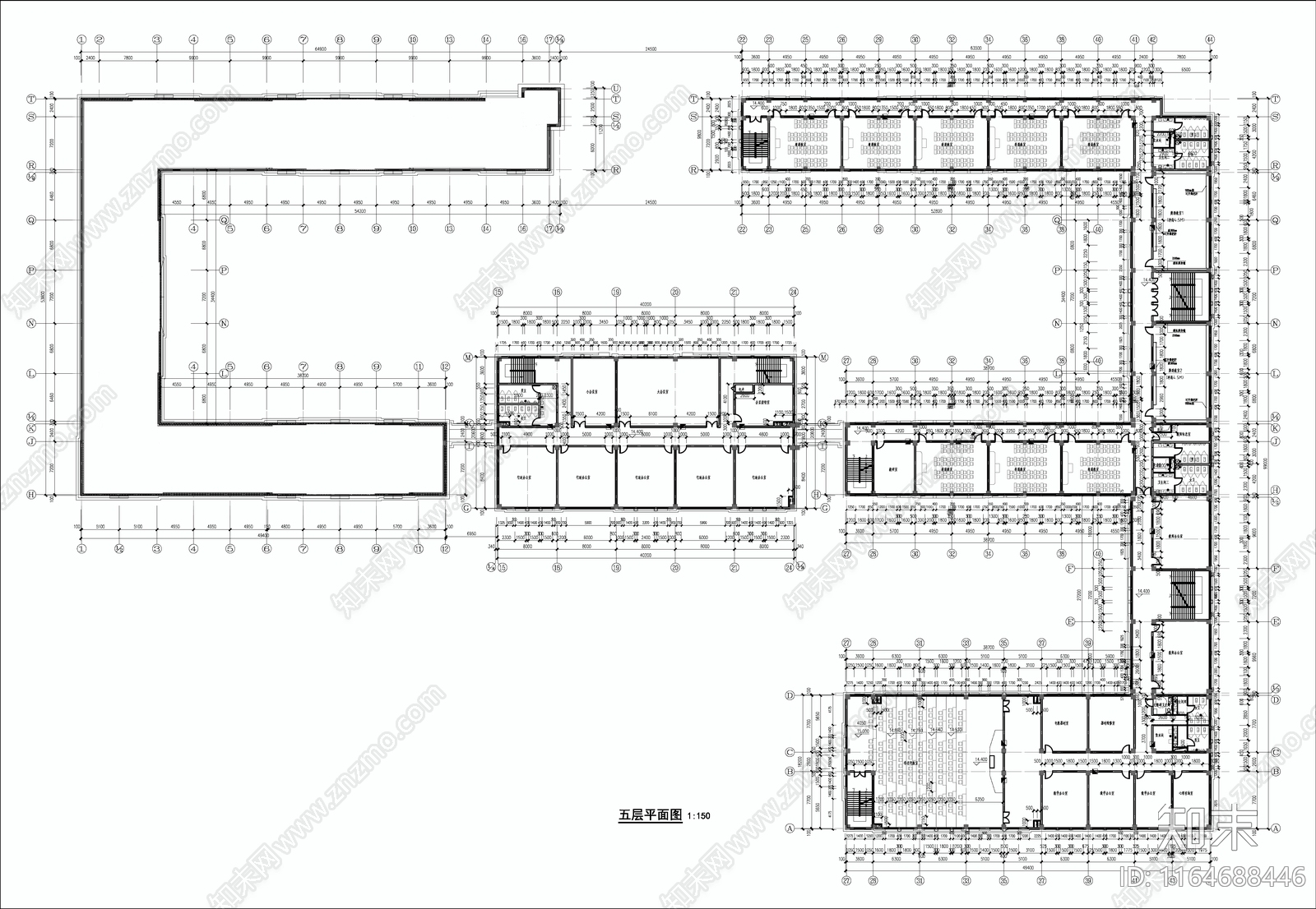 现代学校建筑cad施工图下载【ID:1164688446】