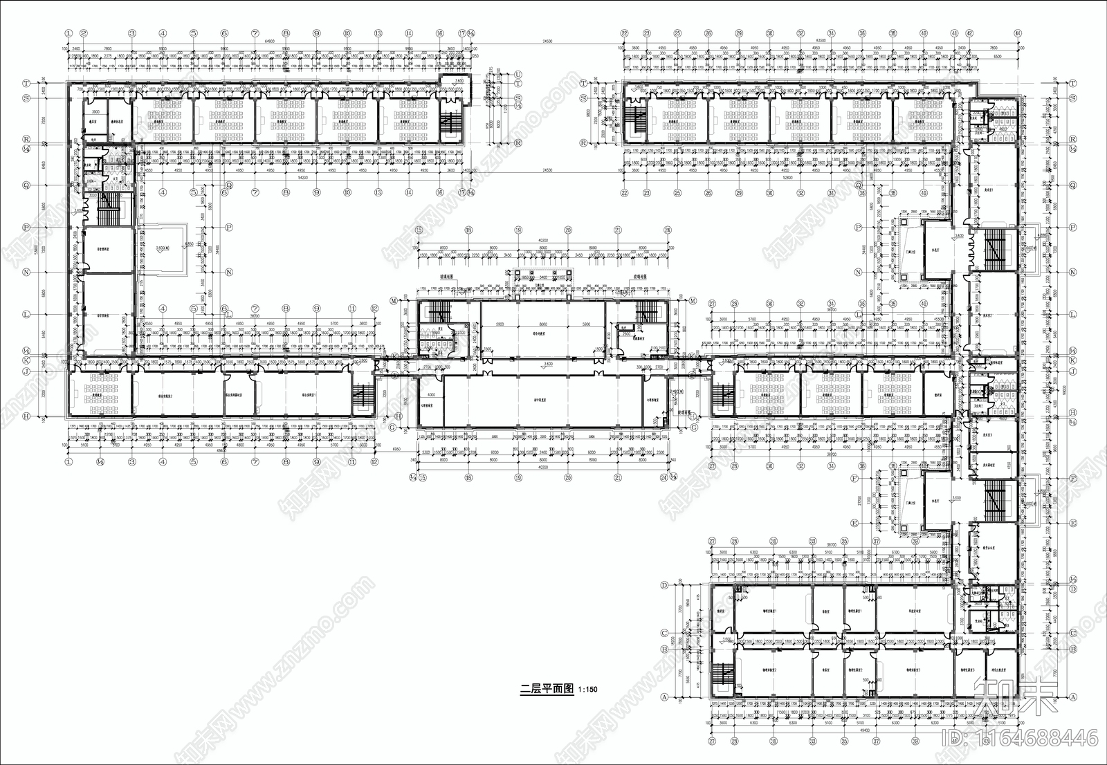 现代学校建筑cad施工图下载【ID:1164688446】