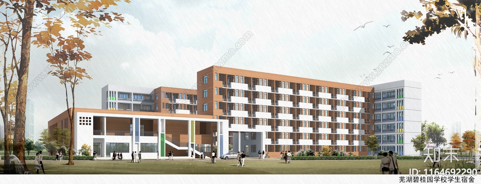 现代学校建筑cad施工图下载【ID:1164692290】