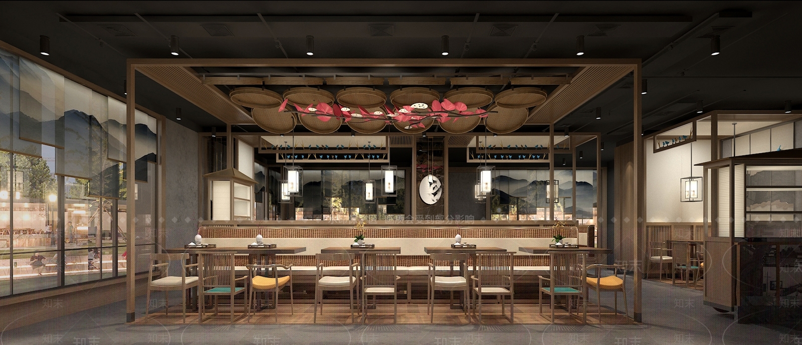 新中式中餐厅3D模型下载【ID:1164692857】
