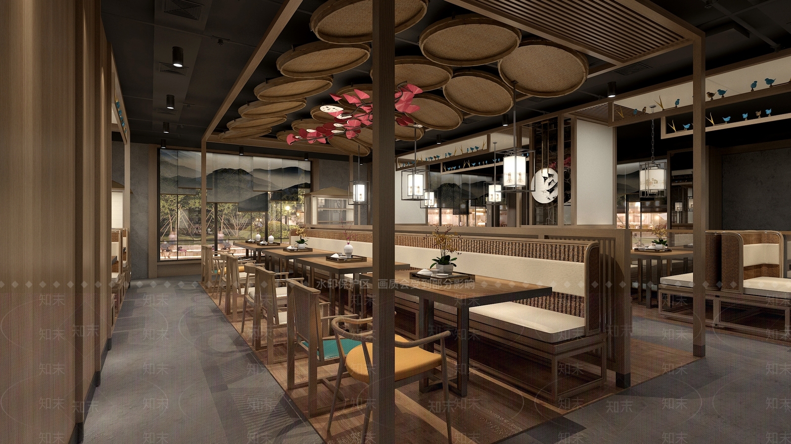 新中式中餐厅3D模型下载【ID:1164692857】