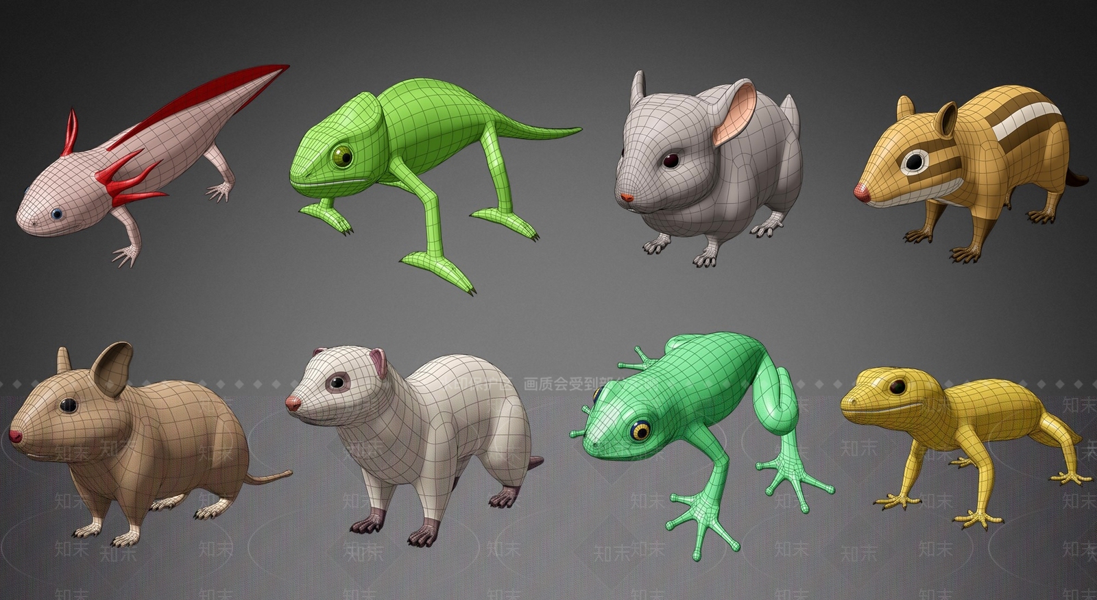 爬行类动物3D模型下载【ID:1164694457】