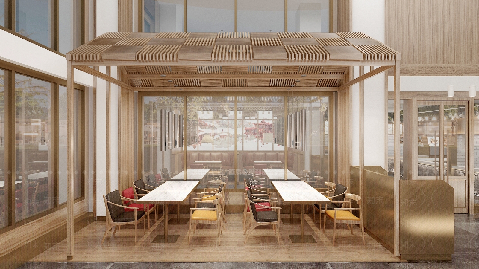 新中式中餐厅3D模型下载【ID:1164695453】
