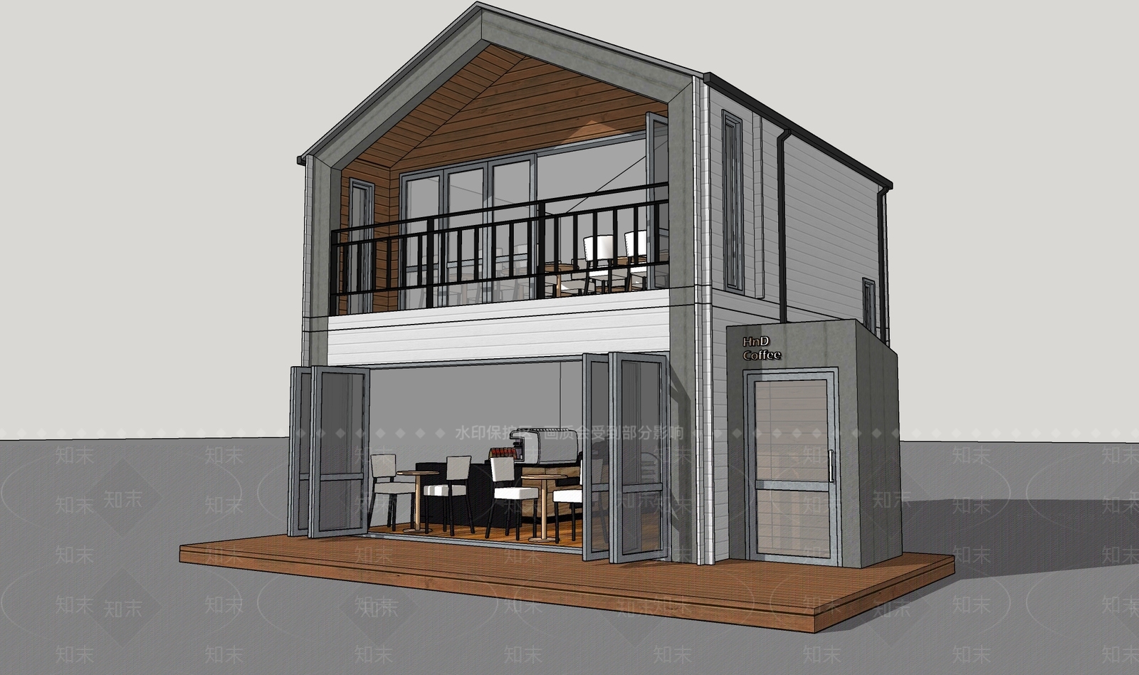 现代餐饮建筑SU模型下载【ID:1164696666】