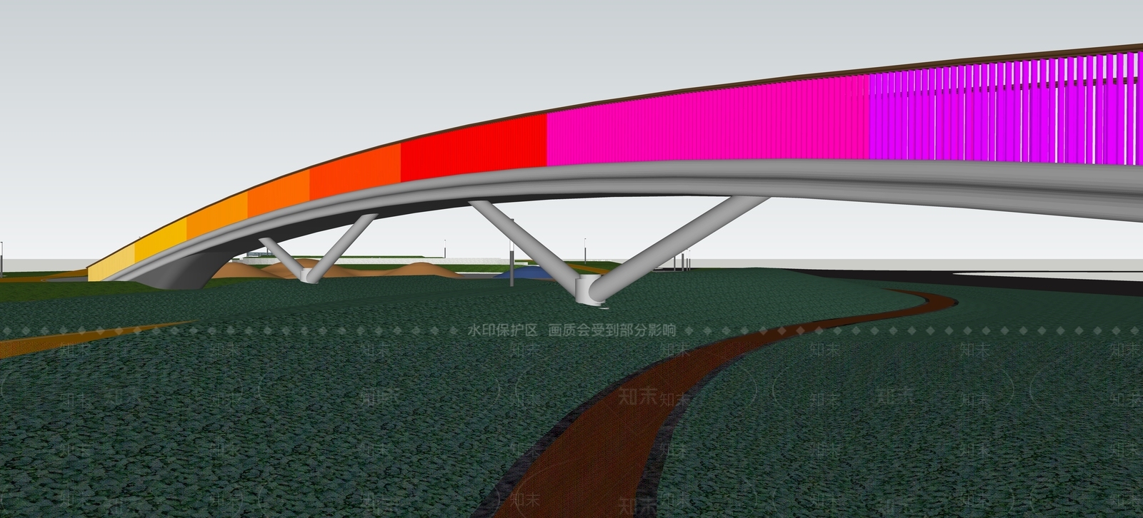 现代景观桥SU模型下载【ID:1164697302】