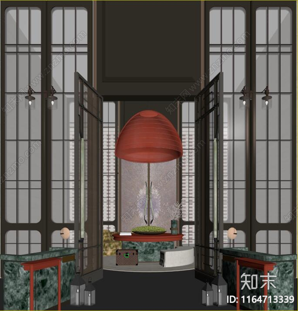 现代酒店大堂SU模型下载【ID:1164713339】