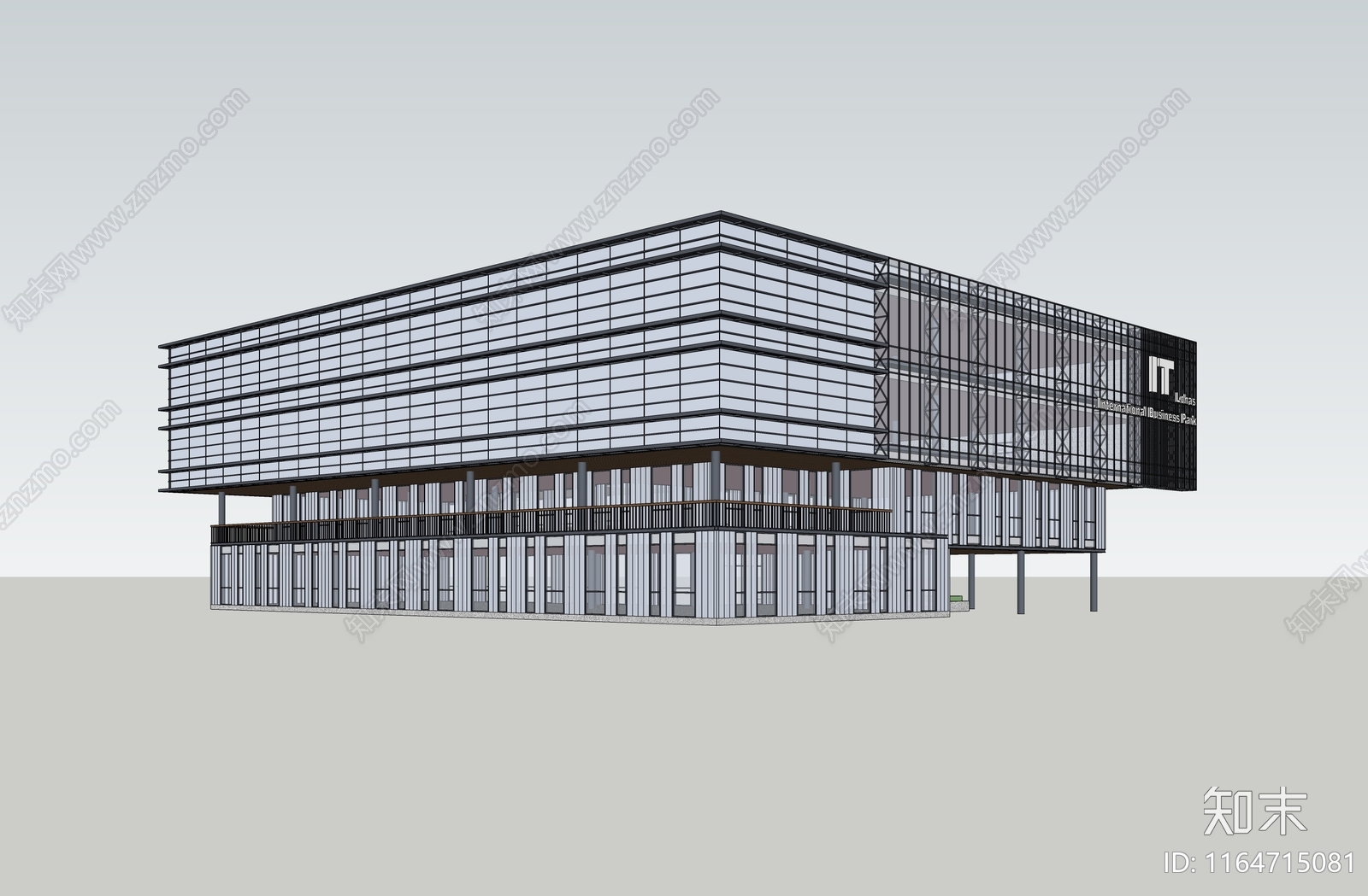 现代简约办公楼SU模型下载【ID:1164715081】
