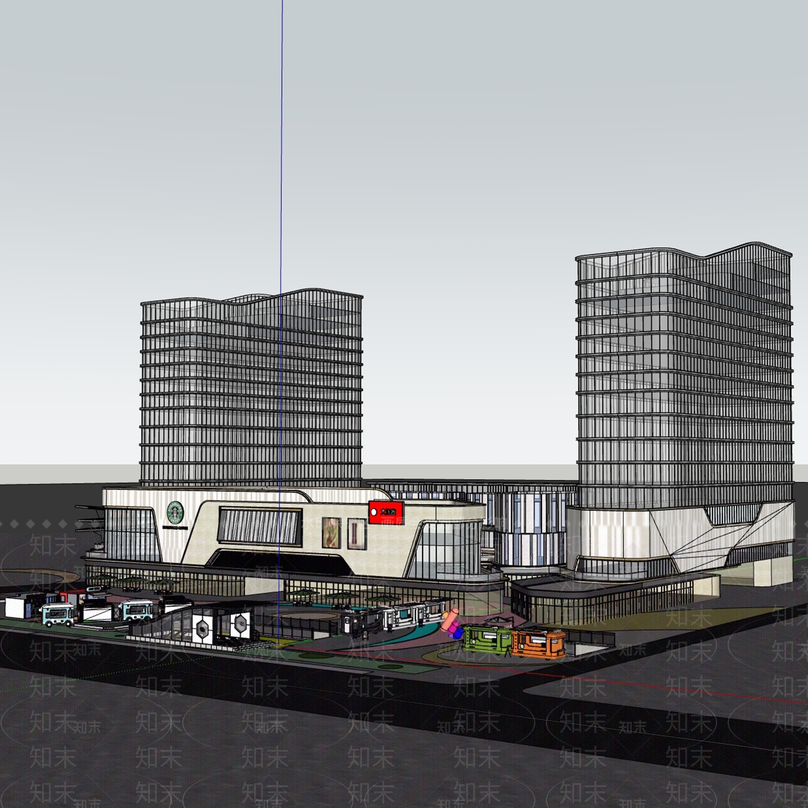 现代餐饮建筑SU模型下载【ID:1164715008】