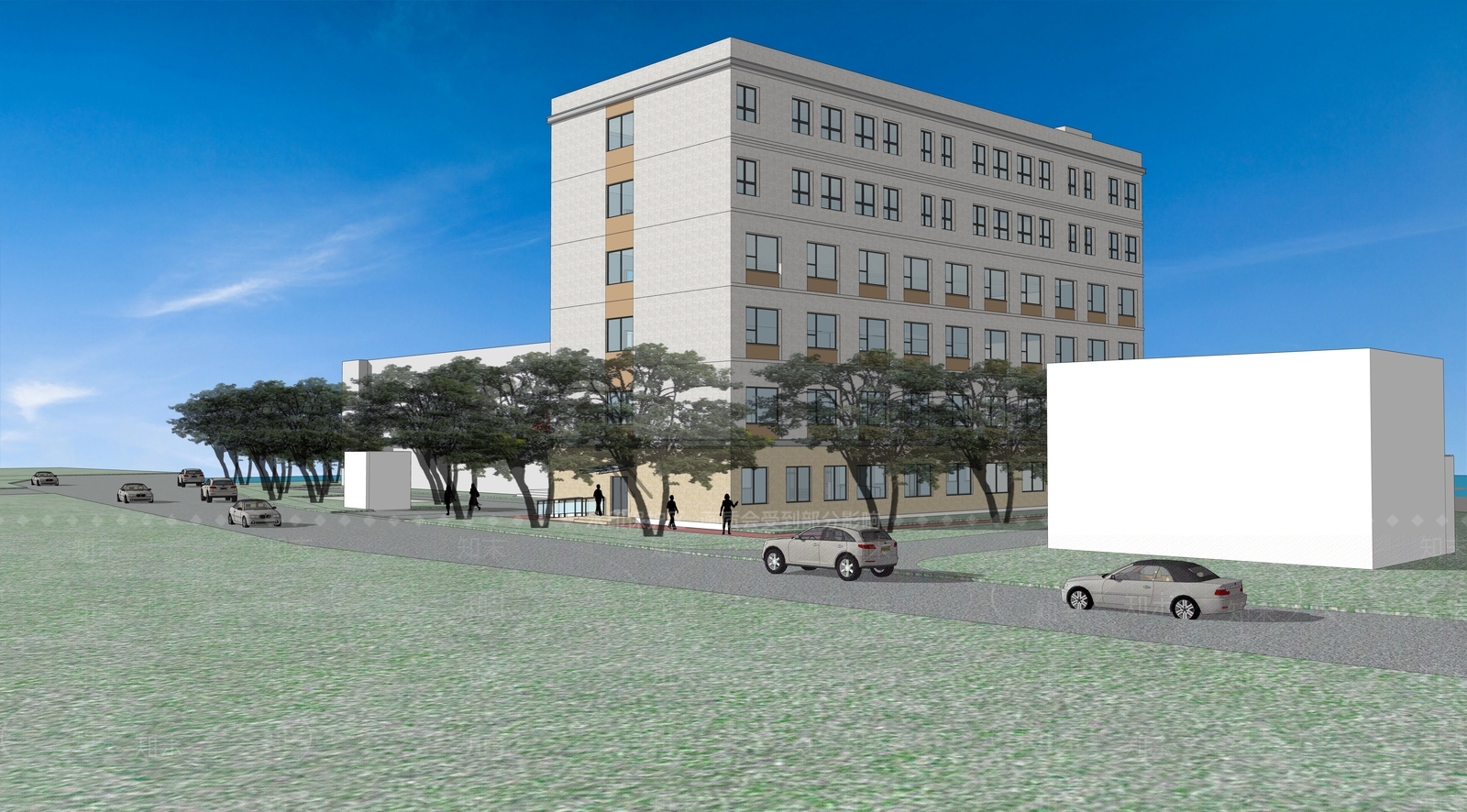 现代医院建筑SU模型下载【ID:1164722258】