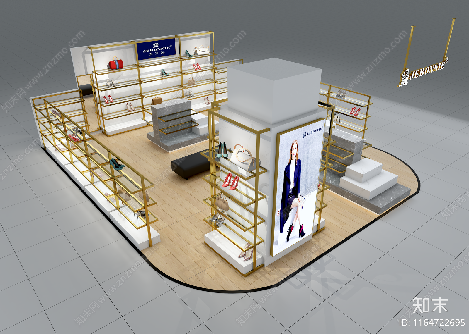 现代轻奢服装店3D模型下载【ID:1164722695】